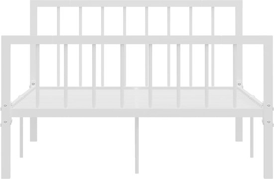 vidaXL Cadre de lit en métal Blanc 120x200 cm - Cadre de lit - Encadrements de lit de lit - Lit double - Lits doubles
