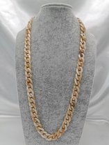 Trendy – 2 in 1 - Grove Acryl schakelketting - Zonnebril ketting - vintage - L 70 cm – beige gemêleerd