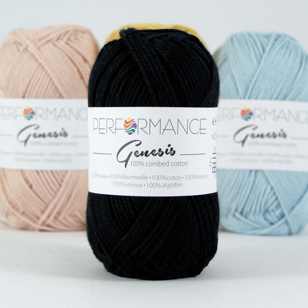 Genesis zwart 2012 - 5 bollen gekamd katoengaren - pendikte 3,5 a 4mm