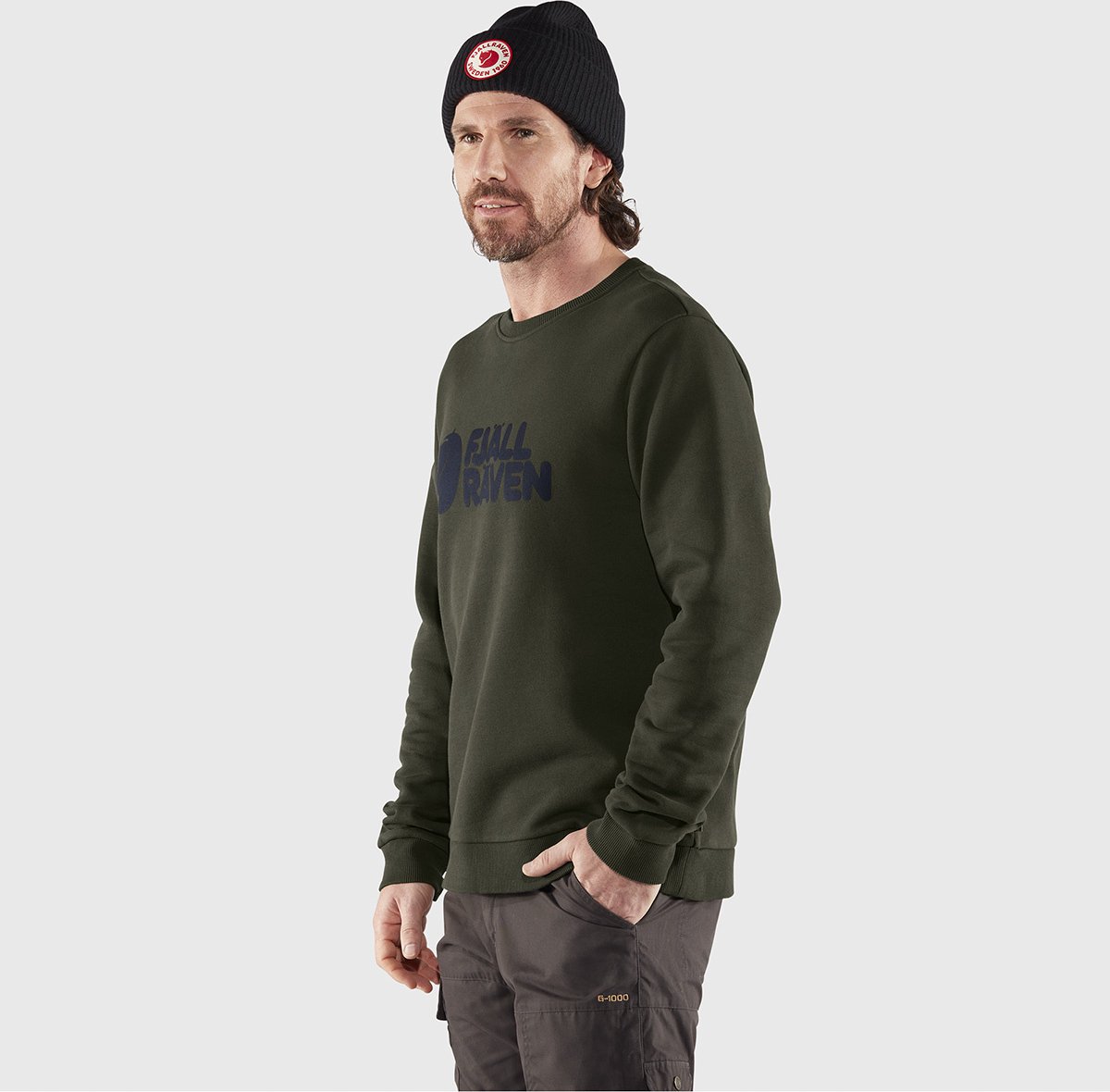 Fjallraven Fjällräven Logo Sweater M Heren Outdoortrui Blauw