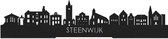 Standing Skyline Steenwijk Zwart hout - 40 cm - Woon decoratie om neer te zetten en om op te hangen - Meer steden beschikbaar - Cadeau voor hem - Cadeau voor haar - Jubileum - Verjaardag - Housewarming - Aandenken aan stad - WoodWideCities