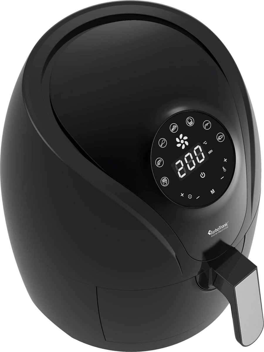 Afbeelding 2 van TurboTronic AF9D Digitale Airfryer - Heteluchtfriteuse - 3,5 Liter - Zwart/Zilver