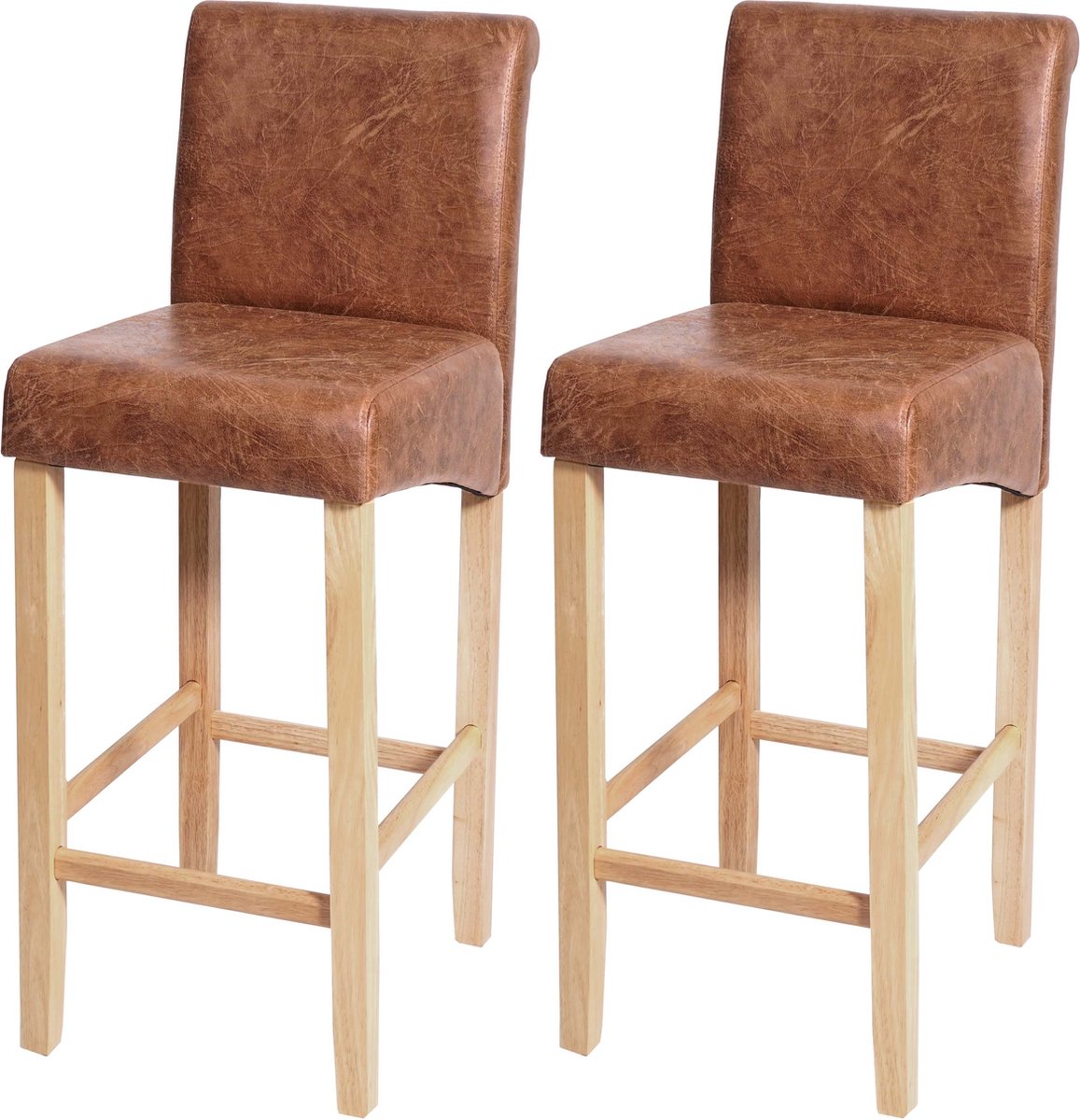 Cosmo Casa 2 - Delige set barkrukken - Barkruk toonbankkruk - Hout - Suède - Imitatie - Lichte poten - Stof - Textiel Bruin