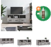 vidaXL Tv-meubel 102x36x50 cm bewerkt hout grijs sonoma eikenkleurig - Kast - Inclusief Houtreiniger en verfrisser