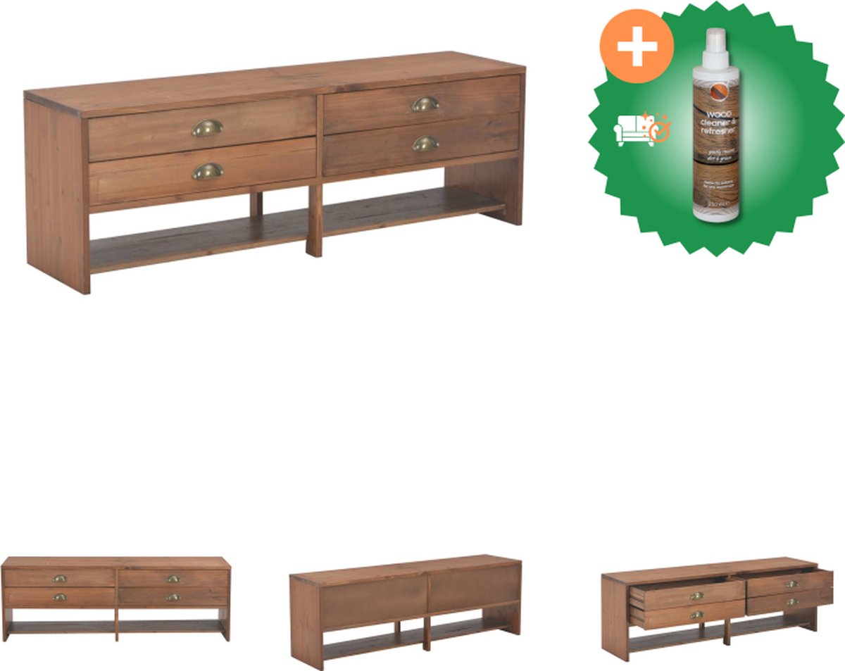 Oviala - 160 cm industriële wand-tv-kast van donker hout - Jessy | bol