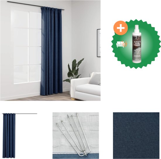 INLINAS Linnen Bamboe Gordijnen - 100% Verduisterend, Geluidsdempend En Thermisch Isolerend (Set Van 2)