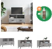 vidaXL Tv-meubel 80x36x50 cm bewerkt hout grijs sonoma eikenkleurig - Kast - Inclusief Houtreiniger en verfrisser