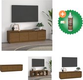 vidaXL Tv-meubel 156x37x45 cm massief grenenhout honingbruin - Kast - Inclusief Houtreiniger en verfrisser