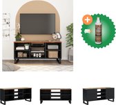 vidaXL Tv-meubel 100x33x46 cm massief hout gerecycled en bewerkt hout - Kast - Inclusief Houtreiniger en verfrisser