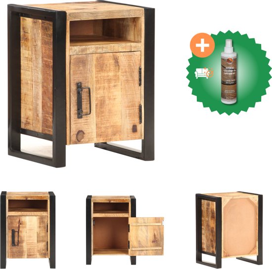 vidaXL Nachtkastje Zwart eiken Bewerkt hout