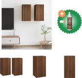 vidaXL Tv-meubelen 2 st 30-5x30x60 cm bewerkt hout bruineikenkleurig - Kast - Inclusief Houtreiniger en verfrisser