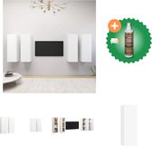 vidaXL Tv-meubelen 4 st 30-5x30x90 cm spaanplaat wit - Kast - Inclusief Houtreiniger en verfrisser