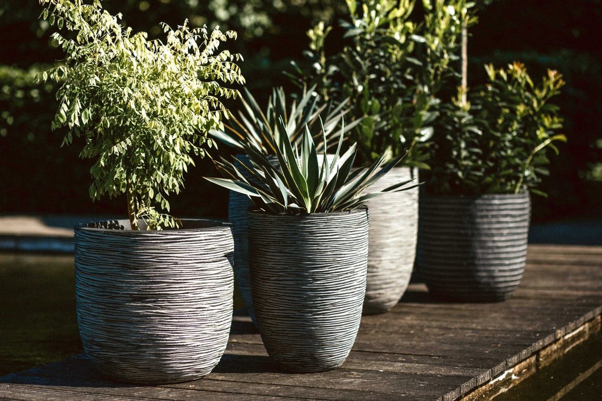 Capi Europe Flower Pot bowl Rib NL - 35x34 - Gold