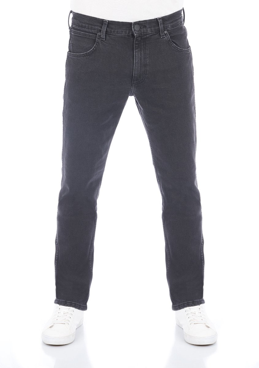 Wrangler Heren Jeans Broeken Greensboro regular/straight Fit Zwart Volwassenen Denim Jeansbroek