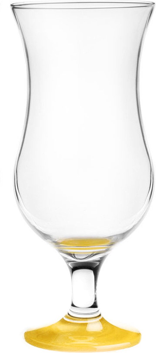 Glasmark Cocktail glazen - 6x - 420 ml - geel - glas - pina colada glazen
