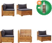 vidaXL Ensemble de salon 2 pièces avec coussins Canapé de jardin en bois d'acacia massif avec nettoyant et assainisseur pour bois