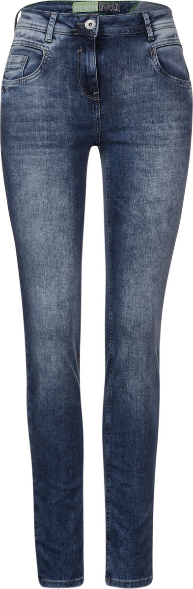 CECIL Vicky authentic blue Dames Broek - midden blauw - Maat 36