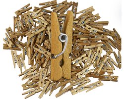 mini houten wasknijpers - set van 400 - goud