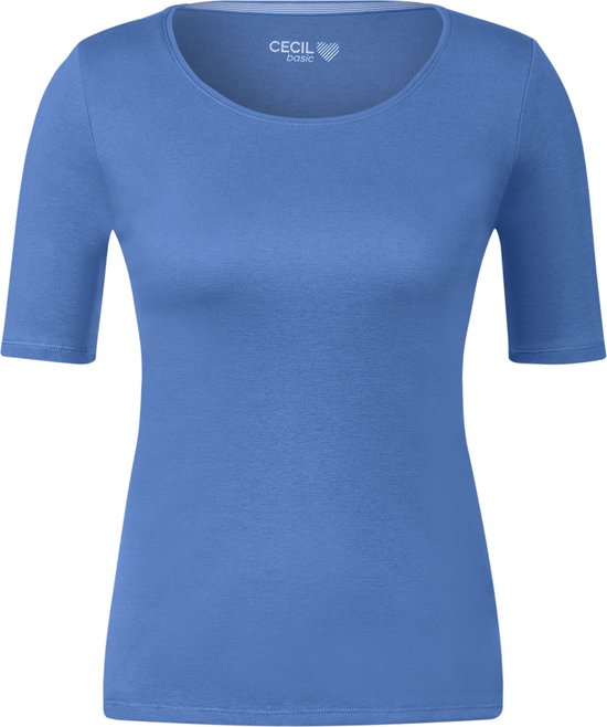 CECIL Lena Dames T-shirt - water blauw - Maat XXL
