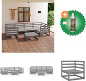 vidaXL 7 delige Loungeset massief grenenhout Tuinset Inclusief Houtreiniger en verfrisser