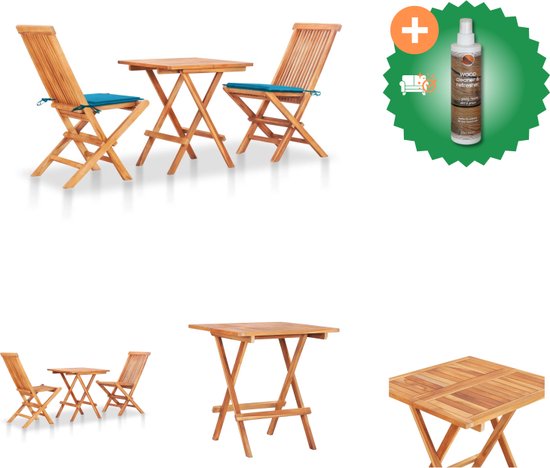 Outsunny 3-delige bistroset van PE-rotan, weerbestendig, 1 tafel, 2