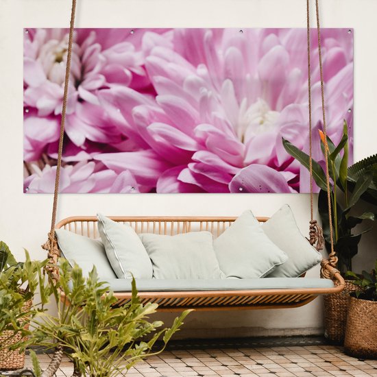 Affiche clôture Fleurs - Rose - Nature - 200x100 cm - Toile de jardin