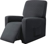 fauteuilhoes, stretchhoes voor relaxstoel, complete beschermhoes van elastische fauteuil, oorfauteuil (donkergrijs)