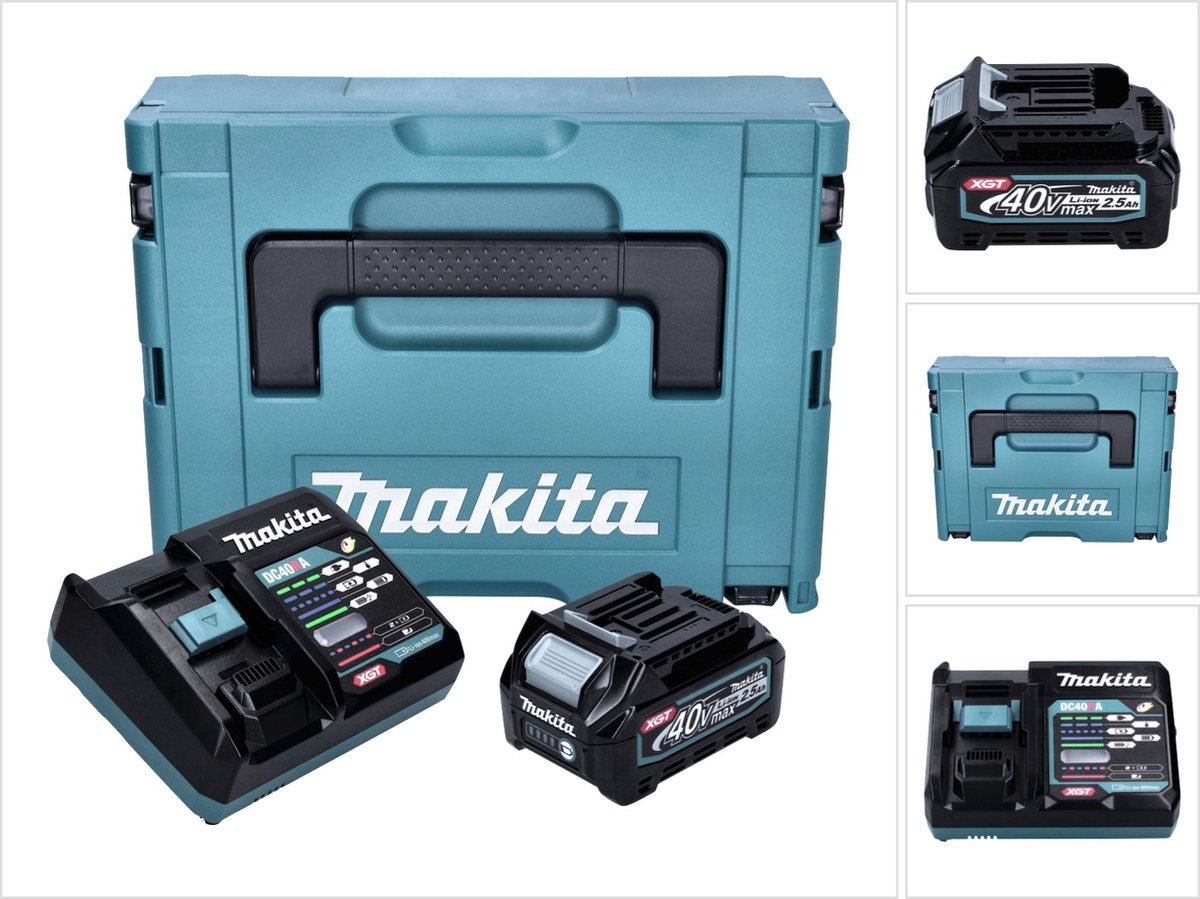 Makita Power Source Kit 1x BL 4025 accu 40 V max. 2,5 Ah XGT + DC 40 RA lader + Makpac
