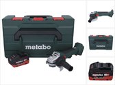 Metabo W 18 L BL 9-125 Snoerloze haakse slijper 18 V 125 mm borstelloos + 1x oplaadbare accu 5,5 Ah + metaBOX - zonder lader