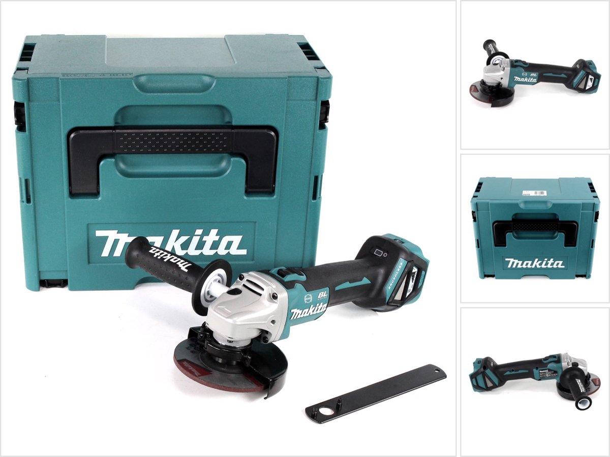 Makita DGA 513 ZJ Snoerloze haakse slijper 18V 125mm Brushless Solo + Makpac - zonder accu, zonder lader