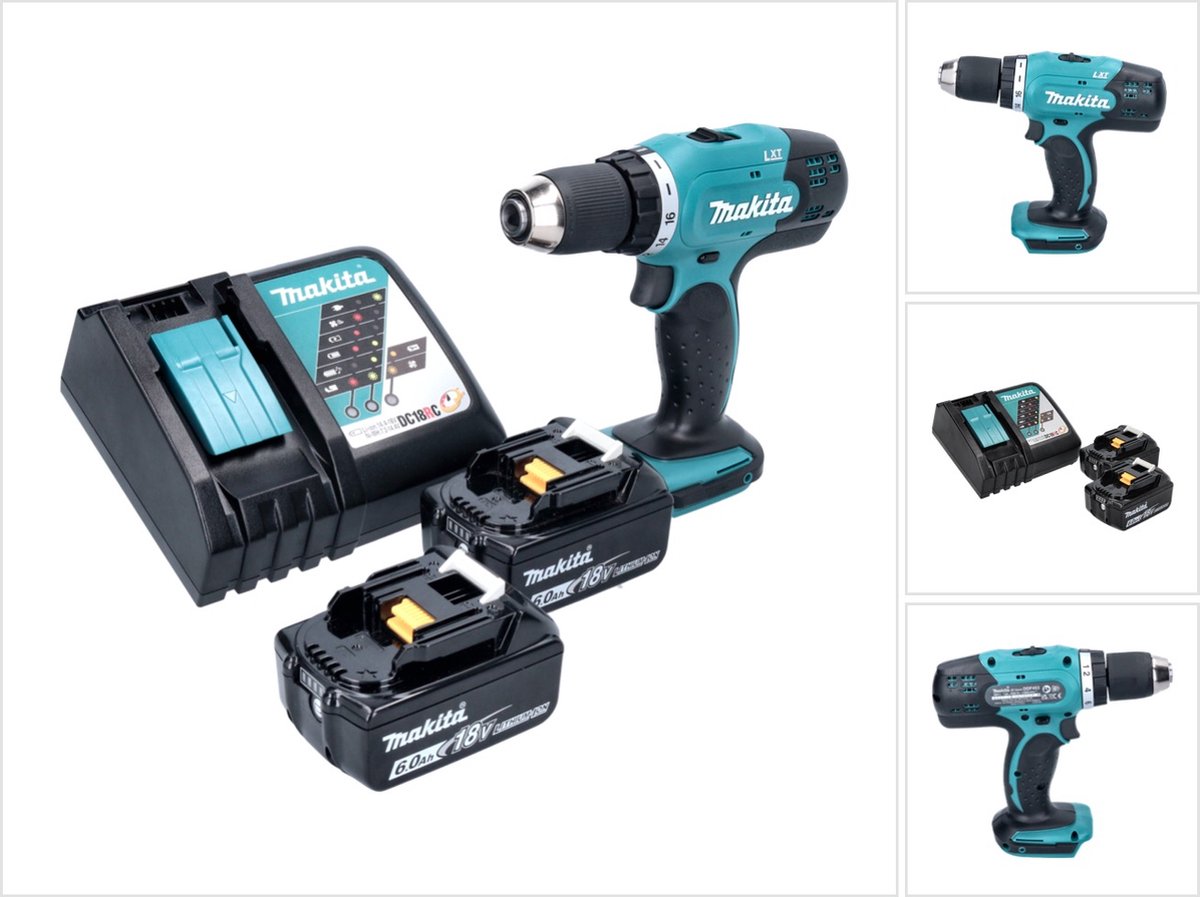 Makita DDF 453 RG accuboormachine 18 V 42 Nm + 2x accu 6.0 Ah + lader