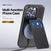 Dux Ducis Rafi II Mag geschikt voor Apple iPhone 13 Pro Black geschikt voor MagSafe en pasjes houder RFID