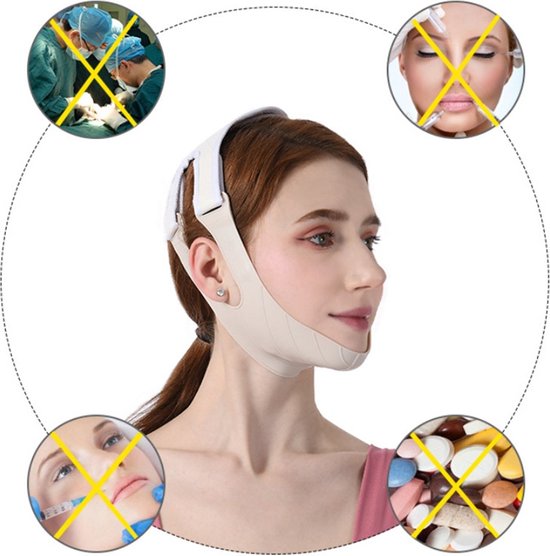 Gezicht V shape band - face lift - shapend & lifting - siliconen - bandage - massage - afslanken - dubbel kin reduceren - afslankmasker - shaper mask - chin reducer - facial slimming - gezichtscontouren verbeteren