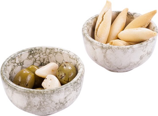Bowls and Dishes Plat en Poterie Espuma | bol | Plat à tapas | Klein bol | Services de table Bol | Accessoire maison - 2 pièces - 7 centimètres Ø - Vert - lot de 2 pcs - Astuce cadeau !
