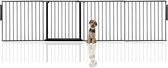 Assortiment de barrières flexibles Multi -panneaux pour animaux de compagnie Bettacare Premium , Zwart , jusqu'à 288 cm de large (32 Chiens et chiots, barrière pour chiots adaptée à une utilisation intérieure et extérieure