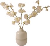 Winq - Lathyrus met glasvaas - kunstbloemen 5 takken - complete set in wit