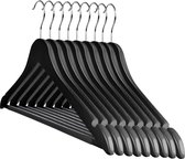 Kledinghangers - Kleerhangers - Hangers - Hangers kleding - Kledinghangers Kunststof - Kleerhangers zwart - 0.1 kg - MDF - Zwart - 44.5 x 1.2 x 22.5 cm
