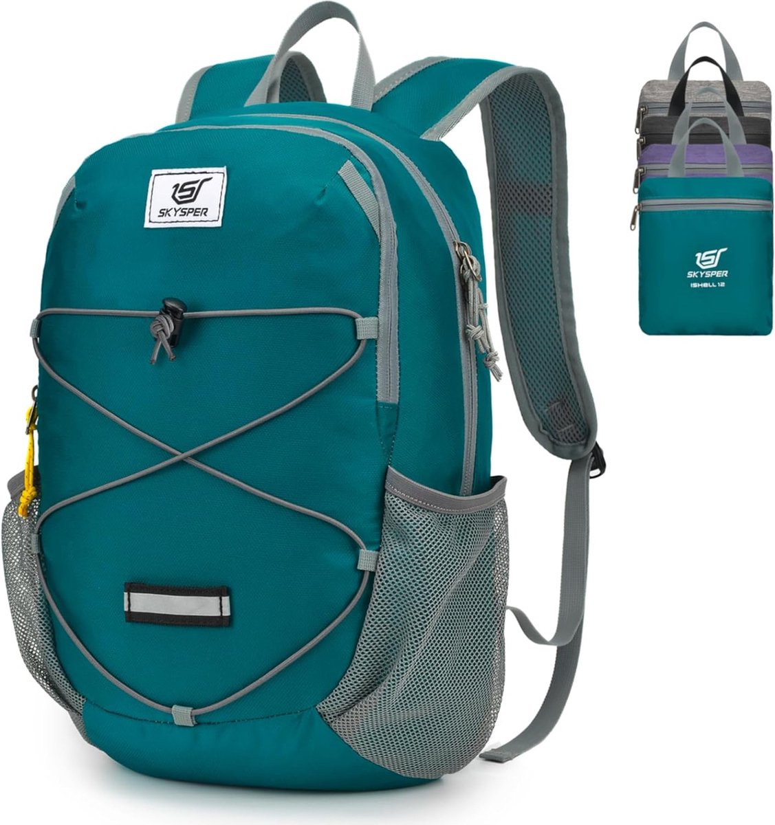 Opvouwbare rugzak, 12 liter, ultralicht, waterdicht, dagrugzak, reisrugzak, wandelrugzak voor wandelen, reizen, stedentrips