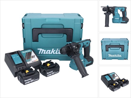 Makita DHR243RTJB Akku-Kombihammer für SDS-PLUS 18V in schwarz / 5,0 Ah