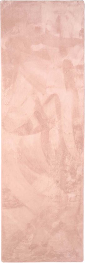 Tapis de couloir doux - Peluche rose 80x250 cm