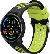 kwmobile bandje geschikt voor Xiaomi Mi Watch / Mi Watch Color Sport - Armband voor fitnesstracker in zwart / groen - Horlogeband