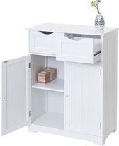 Cosmo Casa Kommode - Ladenkast Kast - 2 laden en 2 deuren 80x70x35cm - Wit