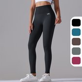 UNA - Sportlegging dames - Sportkleding dames - Sportbroek dames - Yoga Kleding Dames - Squat proof - High waist - Shapewear - Zwart Maat S