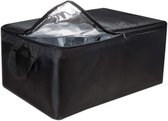 Grand sac isotherme, sac isotherme, glacière pliable, sac de livraison pour garder les aliments au chaud, sac avec fonction de refroidissement, 57 x 37 x 25 cm (noir)