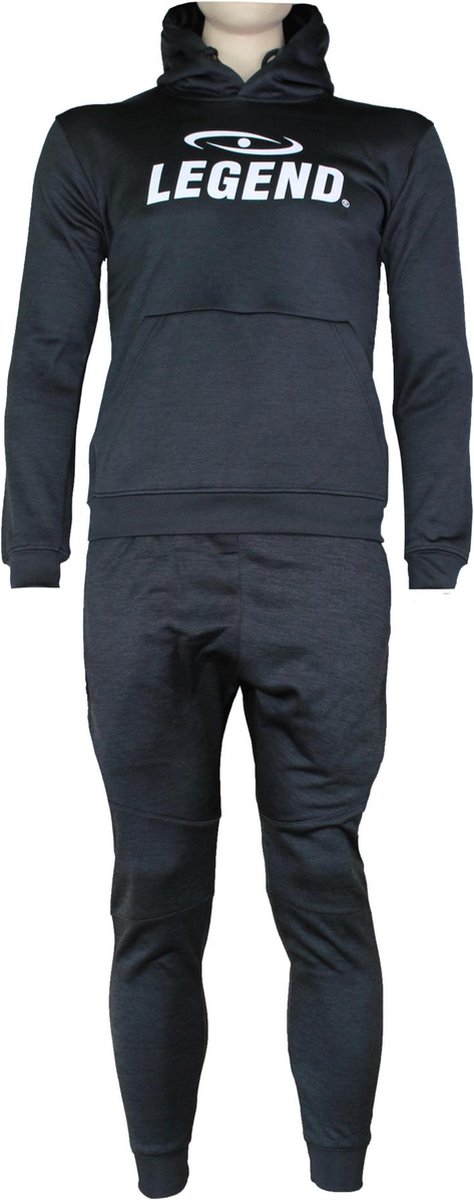Joggingpak dames/heren met hoodie zwart 110