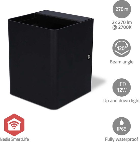 Lampe d'extérieur Smartlife - 2 x 270 lm - Zigbee 3.0 - 12 + 4 W - RGB / Wit Chaud - 2700 K - Aluminium - Android/IOS