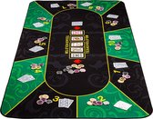 Pokermat - Pokerkleed - Poker tafelkleed - Pokertafel inklapbaar - Pokertafel - Poker top - Poker - Inclusief draagtas - Waterafstotend - 160 x 80 cm - Groen - Zwart