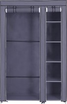 Stoffen garderobekast - Vouwkast - Opvouwbare kledingkast - Stalen frame - 110 x 175 x 45 cm - Grijs