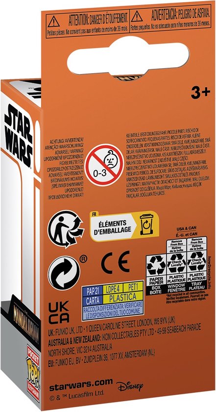 Funko Pocket Pop! Star Wars: The Mandalorian Val Box 4 Pieces - Grogu - Portachiavi - Mini