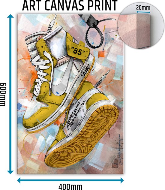 Sneaker canvas Off White yellow 40x60 cm